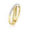 Ross-Simons 0.10 ct. t.w. Diamond Crisscross Beaded Ring in 18kt Gold Over Sterling - 3 of 4