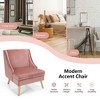 Tangkula Swoop Arm Accent Chair Velvet Upholstered Armchair w/ Rubber Wood Legs - 4 of 4