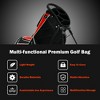 Costway Golf Stand Cart Bag Club w/6 Way Divider Carry Organizer Pockets Storage Red - 4 of 4