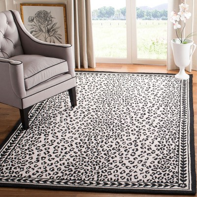 Chelsea White and Black Hand-Knotted Wool Area Rug