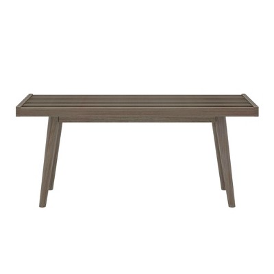 Mid-Century Modern Clay Pine and Birch Wood Entryway Bench