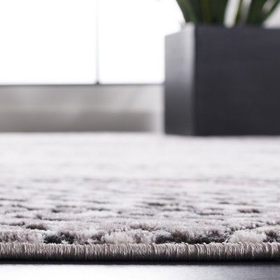 Amelia Contemporary Gray Hand-Knotted Synthetic Area Rug - 2' x 8'