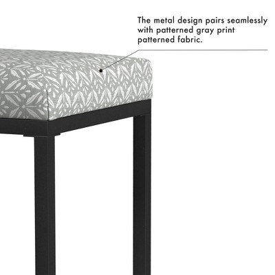 24-Inch Backless Light Gray Print Metal Counter Stool