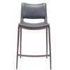 Faux Leather Counter Stool 37.2" H, Dark Gray and Walnut Finish With Steel Frame, Set of 2 by Zuo Modern - 4 of 4