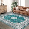 Area Rugs: Washable Non-Slip Vintage Boho Carpet, Soft Low Pile Foldable Stain Resistant Rug for Living Room, Bedroom, Home, Dining Room - 4 of 4