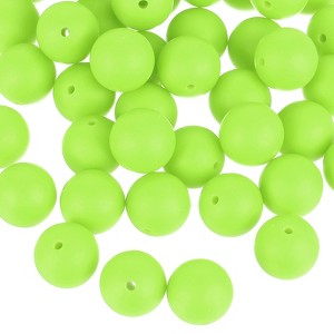 Unique Bargains Round Loose Silicone Beads for DIY Keychain Jewelry Making 50 Pcs - 1 of 4