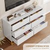 Acekool 6 Drawer Dresser with Gold Metal Legs, Modern Wide Chest for Bedroom or Living Room, 53.5 Inch - 3 of 4