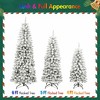 Flocked Artificial Christmas Tree Set with Lights, 4ft 5ft 6ft 3-Piece Snow Covered Xmas Trees for Home, Indoor Outdoor Holiday Decoration - 3 of 4