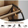 Rattan Shoe Cabinet with 2 Flip Drawers & Pull-Out Drawer, Freestanding Narrow Shoe Storage Cabinet, Adjustable Shelves & Ventilated Design - 4 of 4