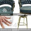 Leather Woven Bar Stool Set of 2, Legs Barstools, No Adjustable Kitchen Island Chairs, 360° Upholstered Counter Stool, Arm Chairs - 4 of 4
