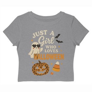 Rerun Island Women Just A Girl Who Lives Halloween Elements Short Sleeve Graphic Cotton Baby Tee - 1 of 4