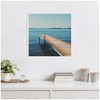 Kate and Laurel Framed Canvas Wall Art Print Etang de Thau by Laura Evans, 22 x 22 Sylvie White Frame, Coastal, Beach Art for Wall Decor - 4 of 4