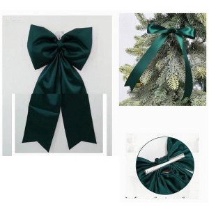 COZONY Satin Christmas Tree Topper Bow and Ribbon Bows Decorative Set - 1 of 4