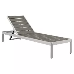 Shore Outdoor Patio Aluminum Chaise - Silver/Gray - Modway