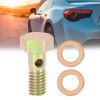Unique Bargains Metric Thread Banjo Bolts Brake Fitting Adapter M6x1.0mm 1pcs Banjo Bolts with 2pcs M6 Washers - 2 of 4