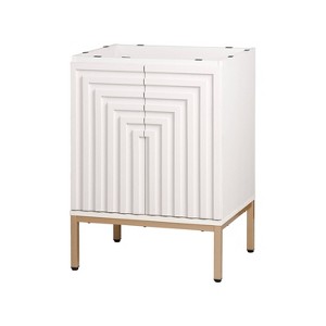JONATHAN Y Rowan Geometric Modern Transitional 2-Shelf Bath Vanity Cabinet Only (Sink Basin Not Included) - 1 of 4