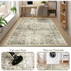 Washable Floral Rug Thin Non-Slip Low Pile Area Rug Stain Resistant Foldable Space-Saving Carpet Mat for Entryway - 4 of 4