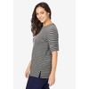 Jessica London Women's Plus Size Stretch Cotton Cuff Tee - 4 of 4