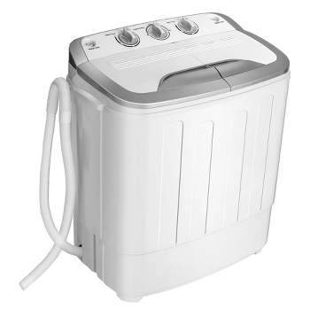 Costway 26lbs Semi-automatic Washing Machine Portable With Drain Pump Grey  6499854813838