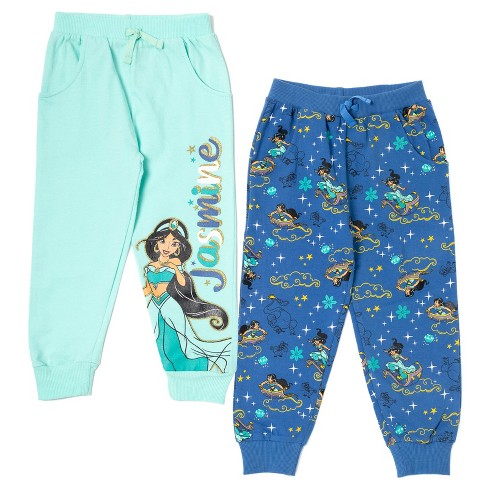 Disney Princess Jasmine Big Girls Fleece 2 Pack Fashion Pants Blue / Green  14-16 : Target
