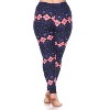Women's Plus Size Printed Leggings - One Size Fits Most Plus - White Mark - 3 of 3