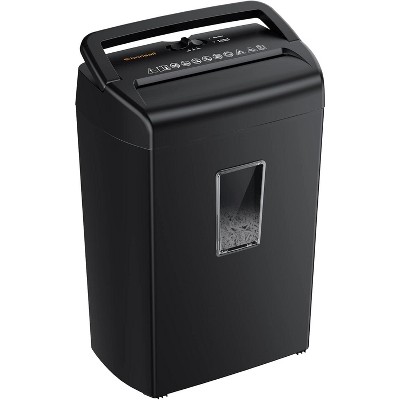 Bonsaii 10-Sheet Cross Cut Paper Shredder, 5.5 Gal Wastebasket with Transparent Window, P4 Security Level