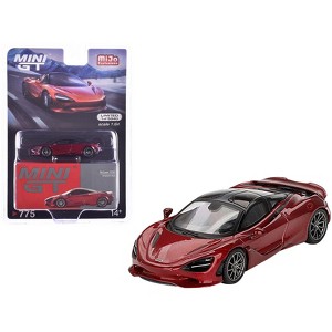 McLaren 750S Amaranth Red Metallic with Black Top Limited Edition to 5040 pieces Worldwide 1/64 Diecast Model Car by Mini GT - 1 of 4