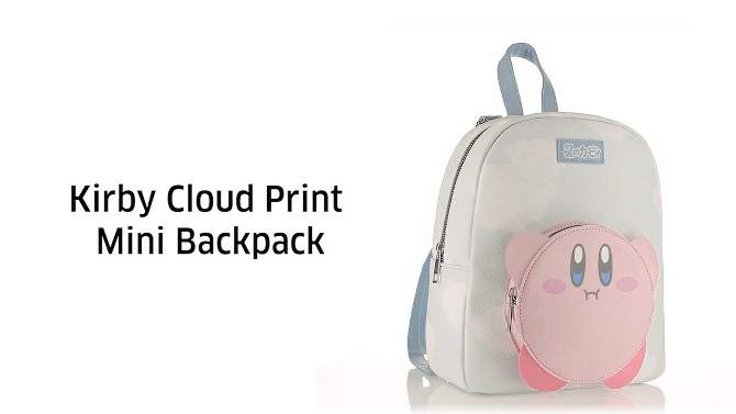 Kirby Cloud All Over Print 11&#34; Mini Backpack with Pocket, 2 of 9, play video