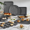 Angel Sar 10-Piece Nonstick Bakeware Set, Includes Cookie Sheet, Cake Pans, Muffin Pan, Loaf Pan, Pizza Pan, Rack, Dishwasher Safe, Gray - 2 of 4