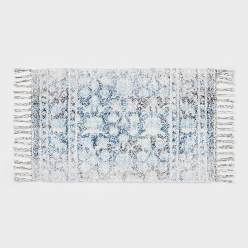 20"x32" Digital Print Bath Rug Blue - Threshold