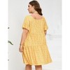 Clearlove Plus Size Dress Women's Plus Size Floral V-Neck Dress Short Sleeve Knee Length A-line Mini Dresses - 4 of 4