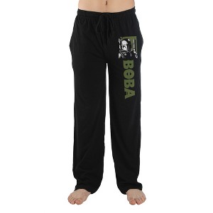 Star Wars Movie Series Boba Character Mens Black Sleep Pajama Pants - 1 of 2