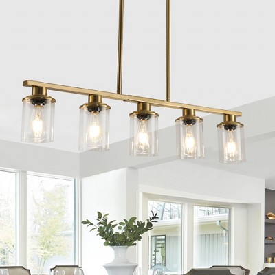 Bella Depot Industrial 5-Light Chandelier with Clear Glass Shades