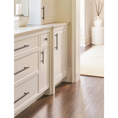 Matte Black Steel Cabinet Drawer Pull with Mounting Hardware