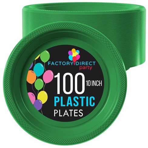 Exquisite Disposable Plastic Dinner Plates- 100 Count - image 1 of 4