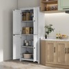 Aghana Digitals 72" White Farmhouse Kitchen Pantry Cabinet with 4 Magnetic Barn Doors, Adjustable - 2 of 4