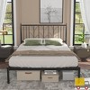 Full Size Metal Platform Bed Frame with Wheat-Ear Headboard, Heavy Duty Steel Slats, Noise-Free Structure,12.2" Underbed Storage,No Box Spring Needed - 3 of 4