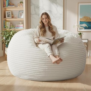 Hooseng 3.5 FT Bean Bag Chairs for Adults, Large Corduroy Bean Bag with Removable Cover, Memory Foam Filler Floor Couch for Living Room Bedroom - 1 of 4