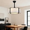 Bella Depot 19" Black Modern Drum Ceiling Fan with Light and Remote 6-speed Reversible DC Motor - 2 of 4