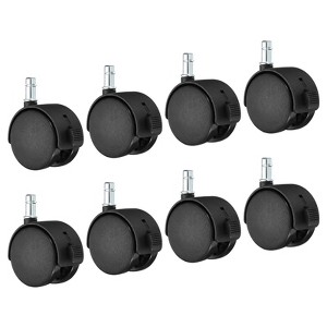 Unique Bargains Nylon Furniture Replacement 360 Degree Circlip Swivel Stem Casters with Brake - 1 of 4