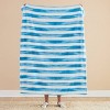 50"x60" Watercolor Striped Throw Blanket White/Blue - Mr. Kate: Modern Plush Polyester, Machine Washable - 4 of 4