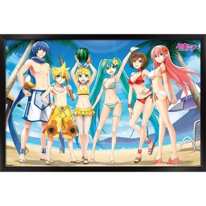 Trends International Hatsune Miku - Beach Party Framed Wall Poster Prints - 1 of 4