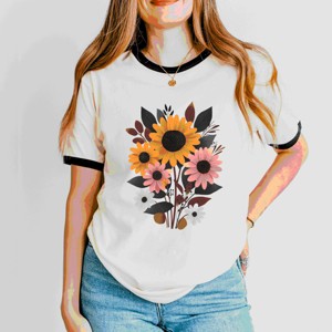 Simply Sage Market Sunflower Garden Ringer Tee - 1 of 4