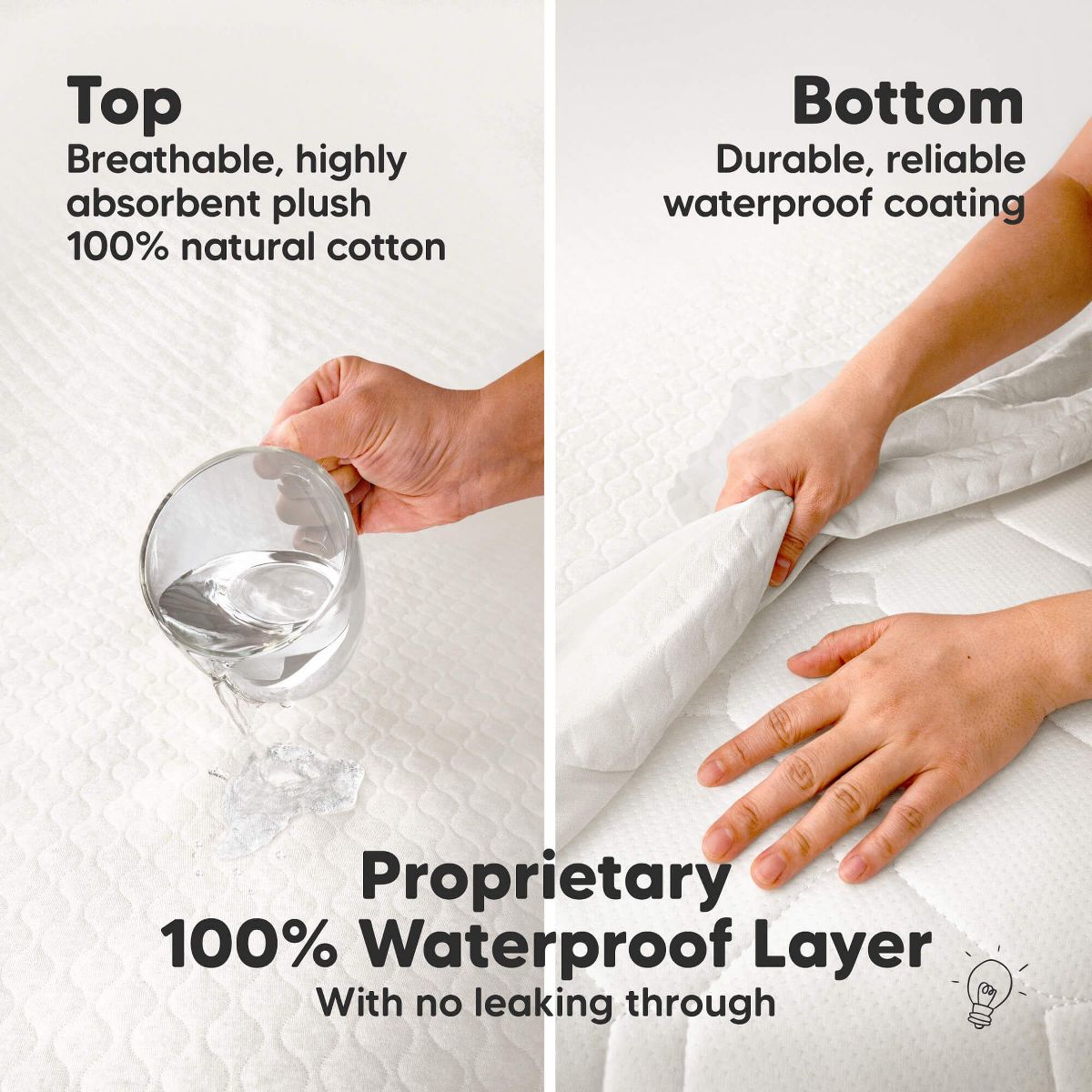 KeaBabies Mavy Protect+ Waterproof Crib Mattress Protector Covers, Quilted Cotton Baby Mattress Topper, Toddler Crib Sheets - thumbnail 4