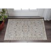 Gray Blue and Red Ikat Power Loom Worn Faded Area Rug With Fringe - 2 of 4