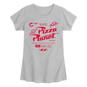 Girls' - Disney - Pizza Planet Jersey Fitted Short Sleeve Graphic T-Shirt - 1 of 3