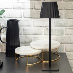 National Brand Portable and Rechargeable LED Touch Lamp with Pleated Shade - 1 of 3