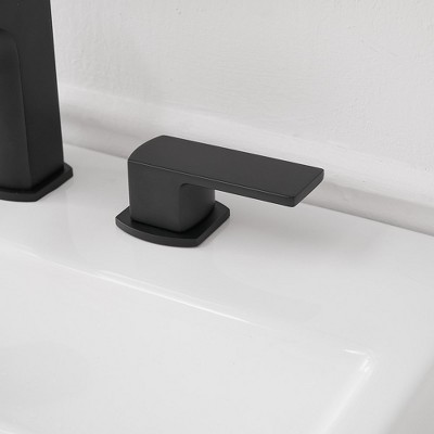 Matte Black Stainless Steel Waterfall Double-Handle Faucet Set
