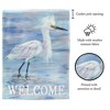 Magnolia Garden Welcome White Egret 13 x 19 Blue Polyester Outdoor Hanging Flag - 2 of 2