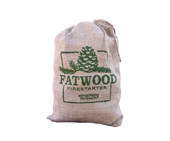 Betterwood Products Fatwood Firestarter 10 Pound Burlap Bag (2 Pack)